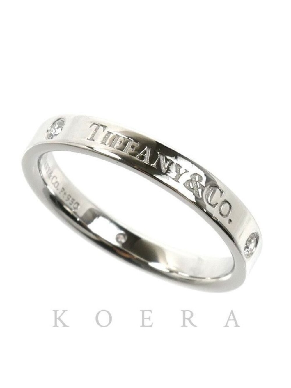 Tiffany & Co Platinum Flat Band Diamond Ring